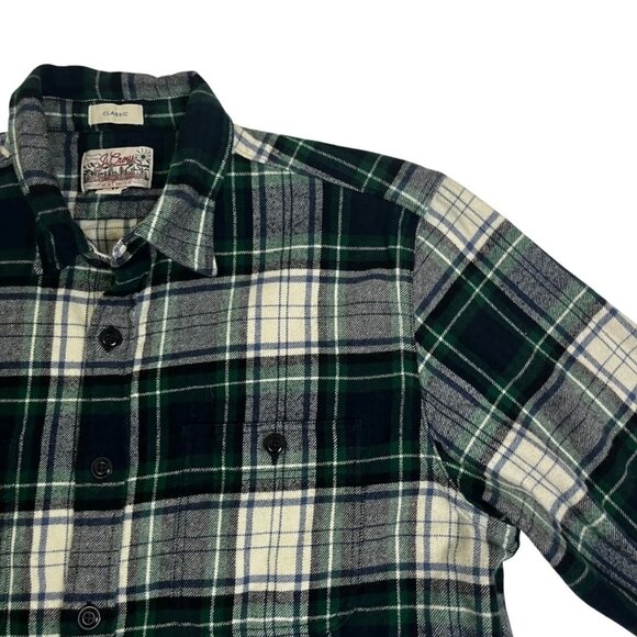 J. Crew men's shirt M green plaid classic fit flannel button down 100% cotton - Picture 2 of 7